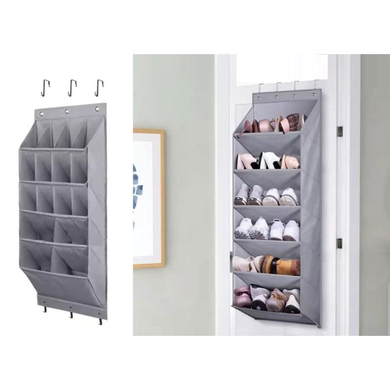 1 Set Over the Door Shoe Organiser Behind Door Shoe Rack with Deep Pockets Hanging Shoe Cabinet for Trainers Boot