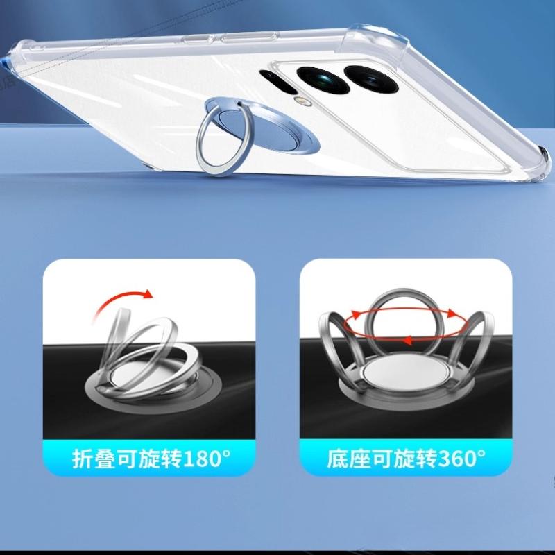 Shockproof Airbags Clear Soft Case for Xiaomi 17 Pro Max Mi17 17pro Transparent Magnetic Ring Holder Silicone TPU Stand Cover