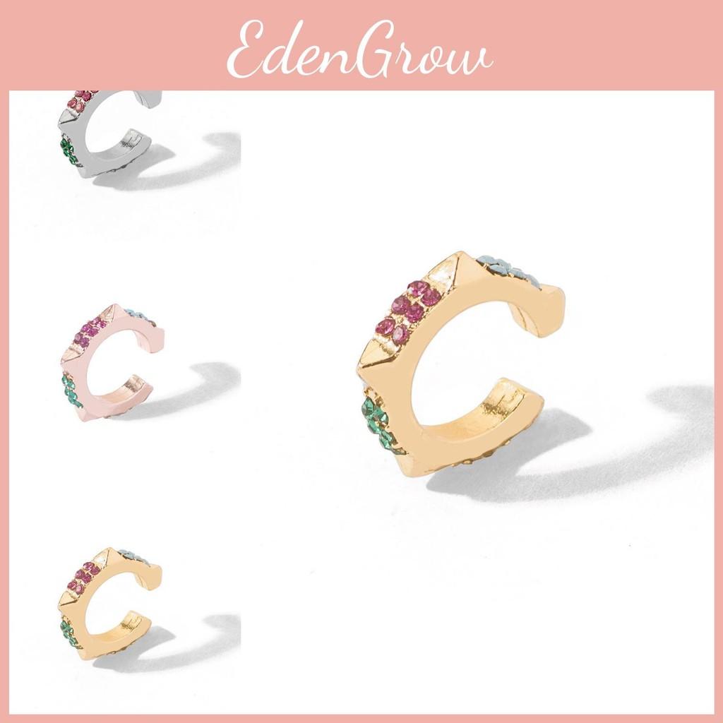 Alloy Geometric Elegant Ear Cuffs With Colorful Rhinestones For Women Trendy
