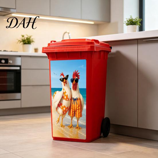 Easy Application Decals Fun Animal Trash Can Stickers, Self?Adhesive Bin for Outdoor Creative Covers Garbage Can, Mailbox Storage Box Yard