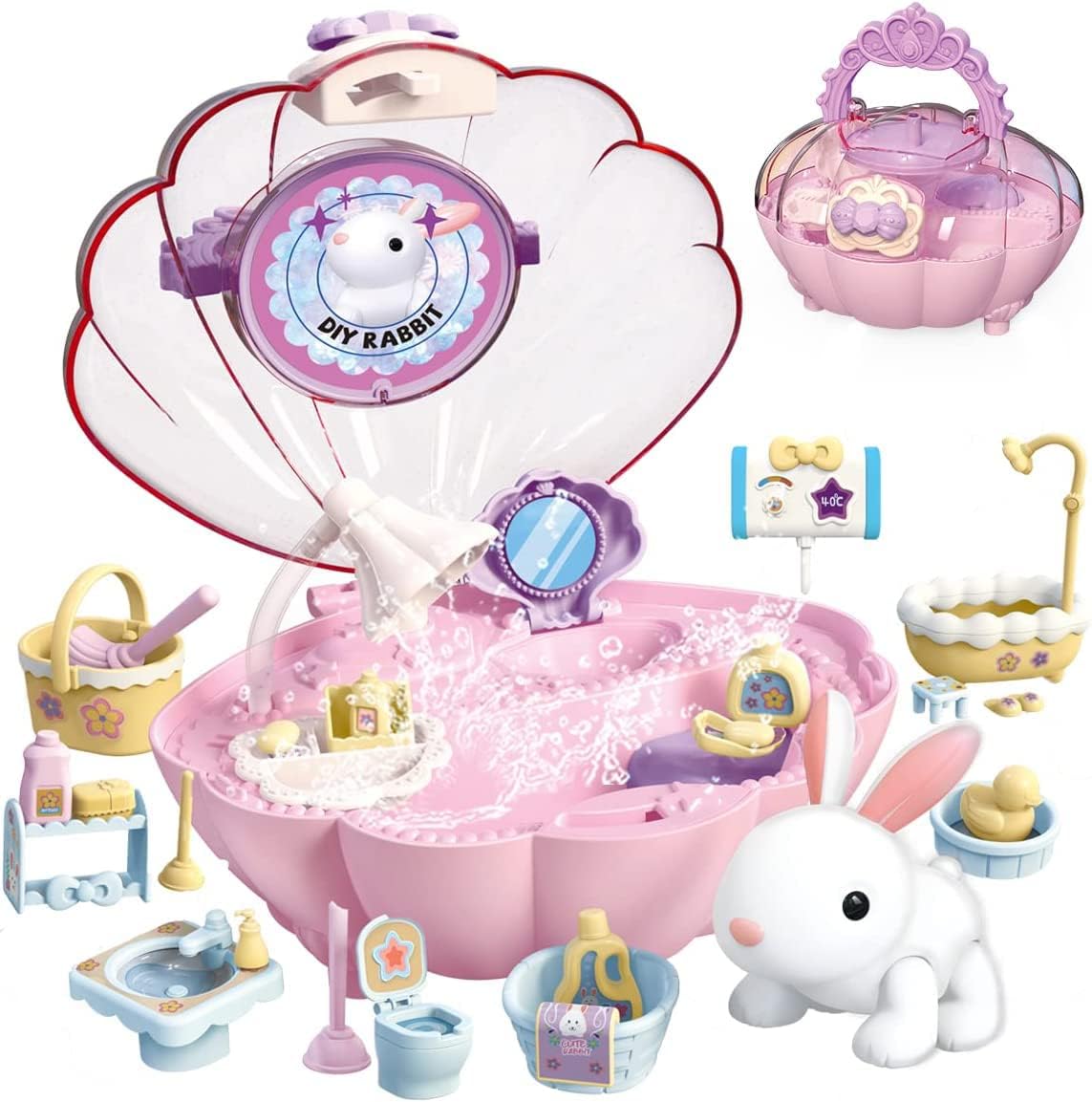 

Игровой набор для кукольного домика, игрушки для девочек 3, 4, 5, 6, 7, 8 лет, игрушки для ухода за домашними животными, самодельные ролевые игрушки, комната для ухода за кроликами, домик мечты