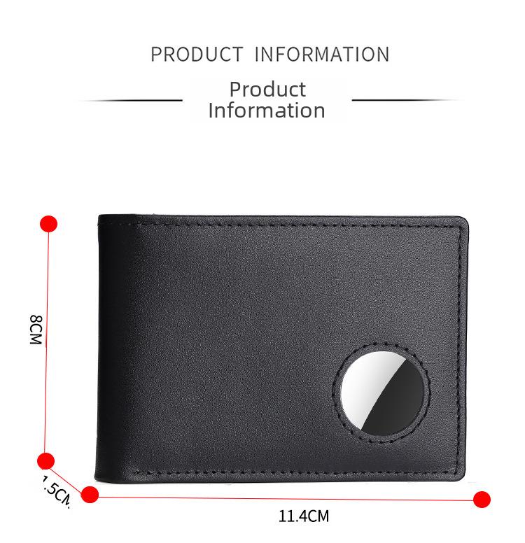 Herren-Geldbörse aus echtem Leder mit Airtag-Halter – Diebstahlsicherer Dollar-Clip