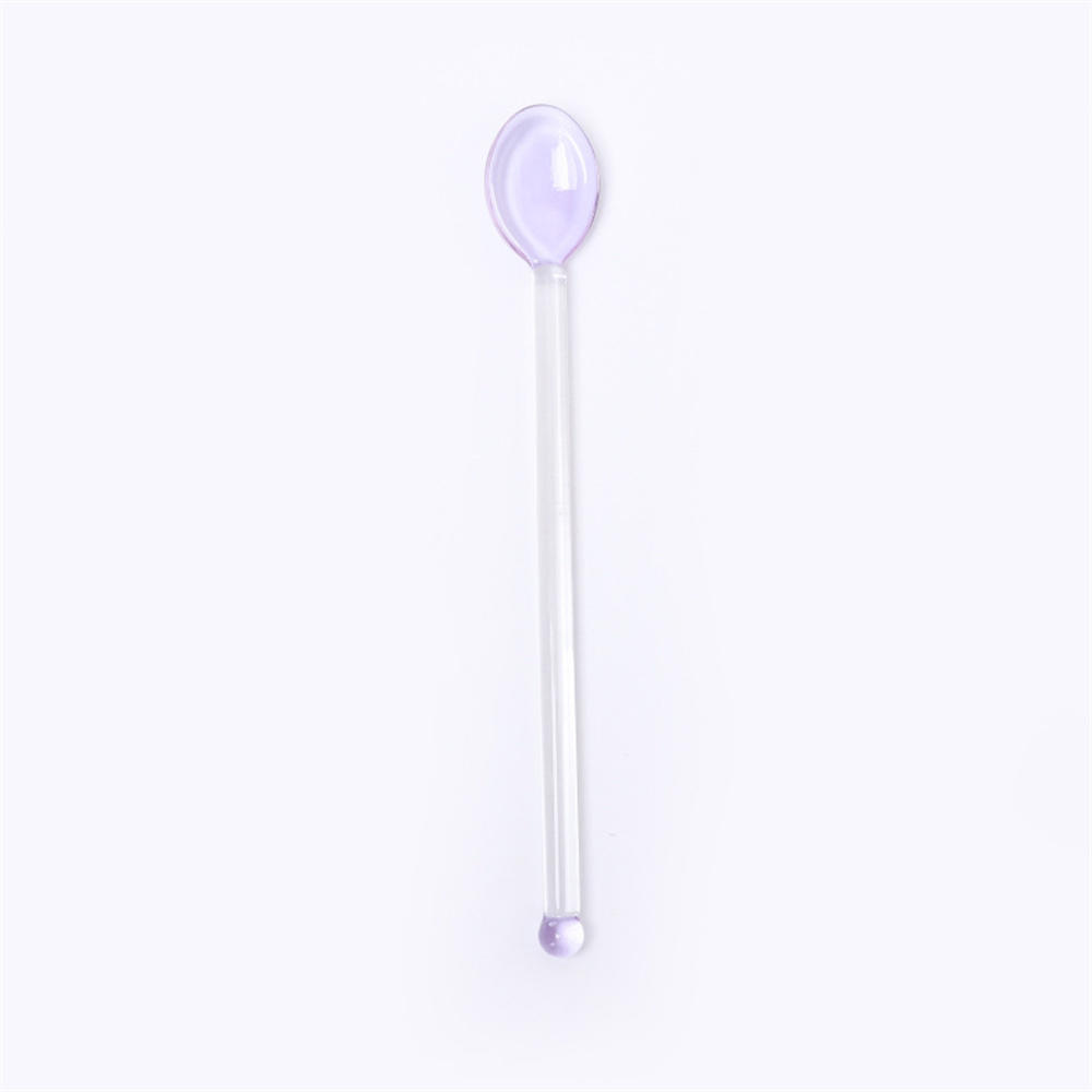 Glass Coffee Scoops With Long Handle Colorful And Cute Teaspoon Kitchen Accessories Milk Dessert Ice Cream Spoon