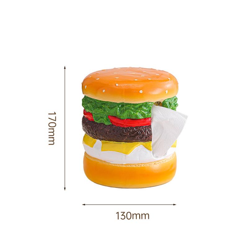 Creative Hamburger Ceramic Tissue Box Coffee Table Desk Decoration Big Mac Beef Burger Tissue Box Bedside Table Paper Towel Case