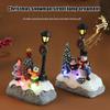 1Pc Glowing Christmas Village Resin Ornament with LED Light Xmas Village Ornament for Xmas Party Festive Decorations