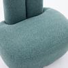 Cozy Bunny-Ear Fabric Ottoman - Fixed Upholstered Stool with Cute Ears, No Storage, Not Removable