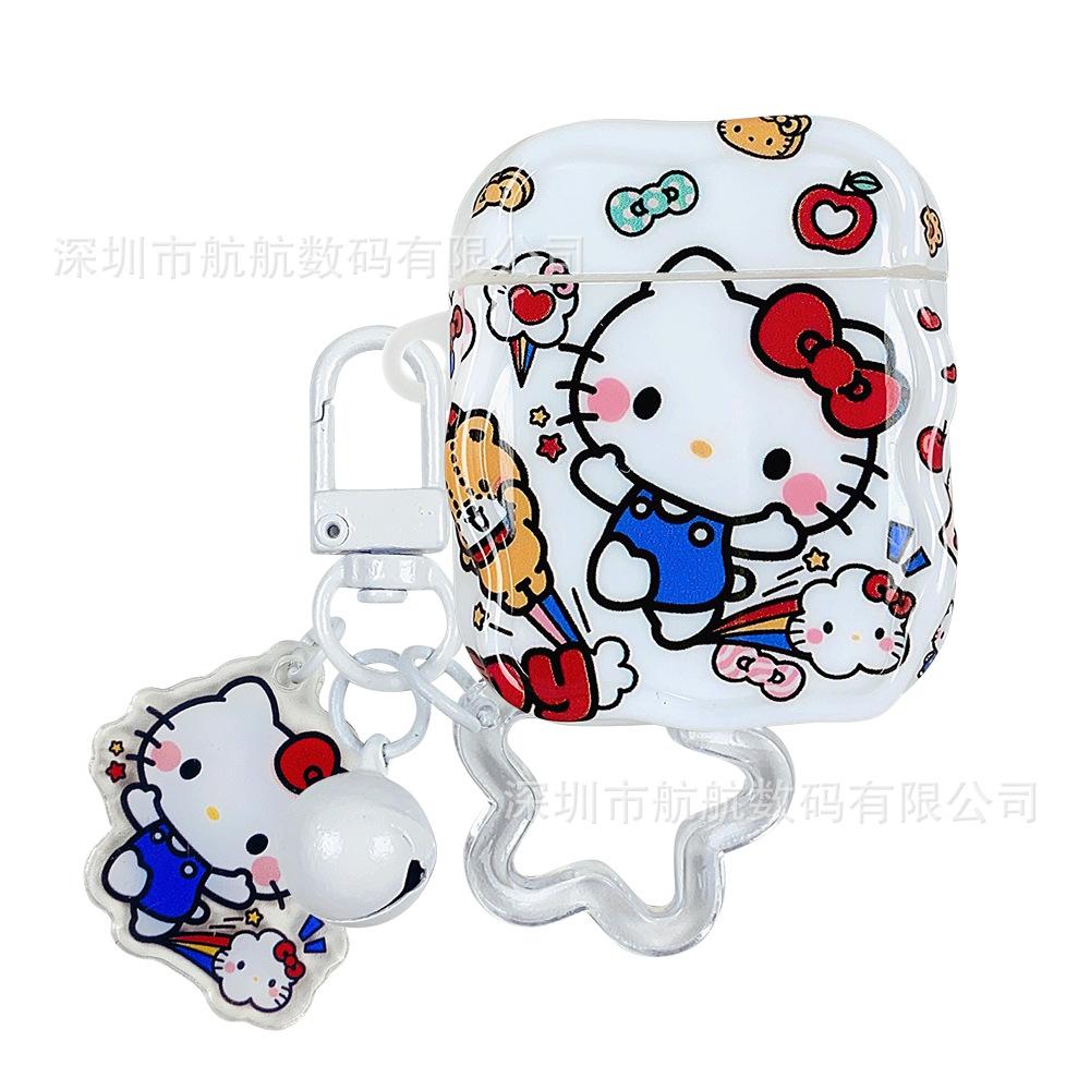 Hello Kitty Bear is suitable for Apple AirPods 1 generation Bluetooth headset case noise reduction version protective case AirPods Pro