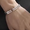 High-Quality Double-Layer Glossy Simple Titanium Steel Open Bracelet Men's and Women's Two-Color Cuff Bracelet Couple Jewelry