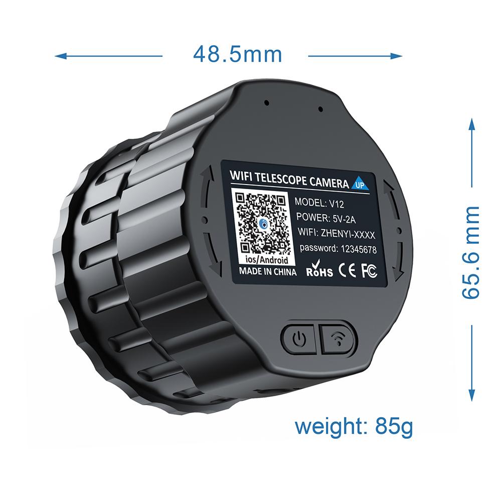 V12 WiFi Telescope Eyepiece Camera 4 Megapixels Camera 2K Telescope-HD Electronic Eyepiece Camera For Astronomy Bird Watching