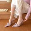 Small-scale Lace-up Pointed-toe High-heeled Sandals. New Style Thin-soled Platform Women's Shoes.