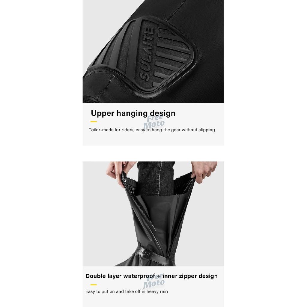 SULAITE Motorcycle Rain Boots Waterproof Shoe Cover Reflective Cycling Shoe Protection Reusable Motorcyclist Protective Gear