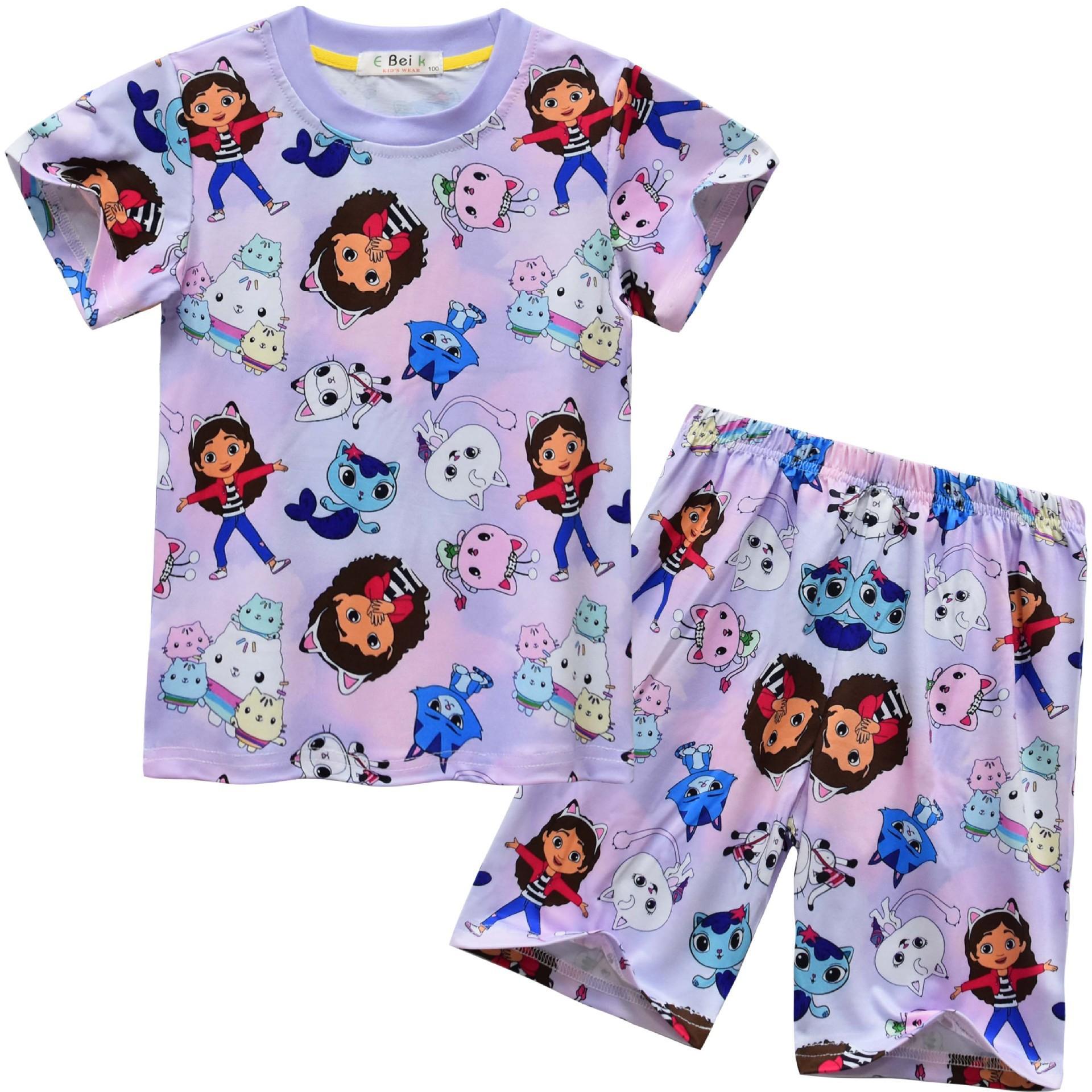 

Short Sleeve Digital Printed Clothing, Children S Short Sleeve Suit Girls Cute Homewear Suit 91134 140