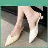Net 2024 New Springsummer Slippers Celebrity Fashion Wear Pointy Muller Flipflops Highheeled Women Shoes Pumps