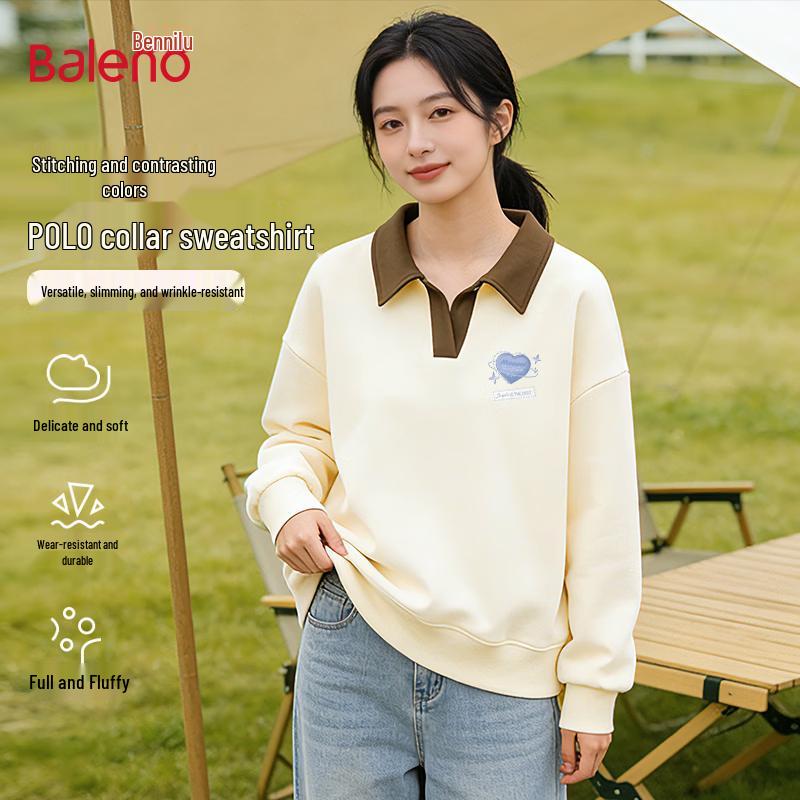 Baleno Women's Contrast Polo Collar Sweatshirt