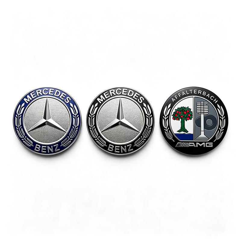 CRY1 ABS Car Styling Steering Wheel Center Emblem Badge Sticker For Mercedes Benz C260 C200 C180 GLA/E/C Class E43 E260 E300 E320
