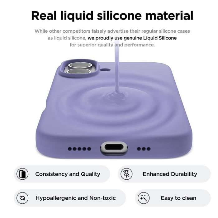 Coque de protection - BOOLING - pour iPhone 16 Plus - Silicone Souple - Violet - Ultra Léger