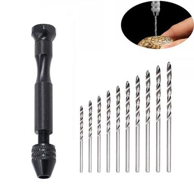 Perforador de 0,6-3 mm Mini Taladro Manual Giratorio Micro Twist Juego de Brocas Herramienta Rotatoria Carpintería Modelo