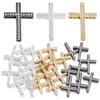 5pcs/lot Rhinestones Cross Charms Loose Pendant Beads for Jewelry Making DIY Punk Bracelet Necklace Accessories