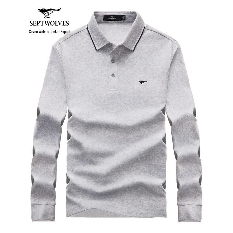 Qipilong Men s Long-Sleeve Modal Blend Polo Shirt XL