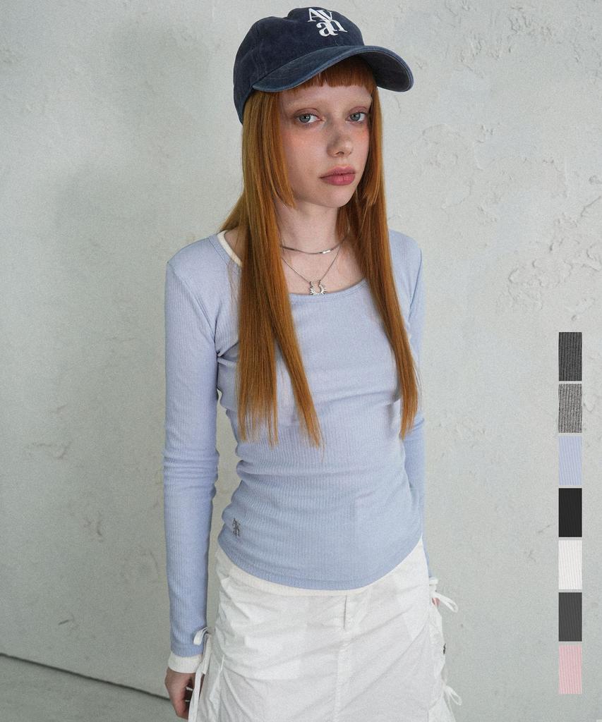 AVANDRESS Aa Layered U-Neck Long Sleeve - 7Col
