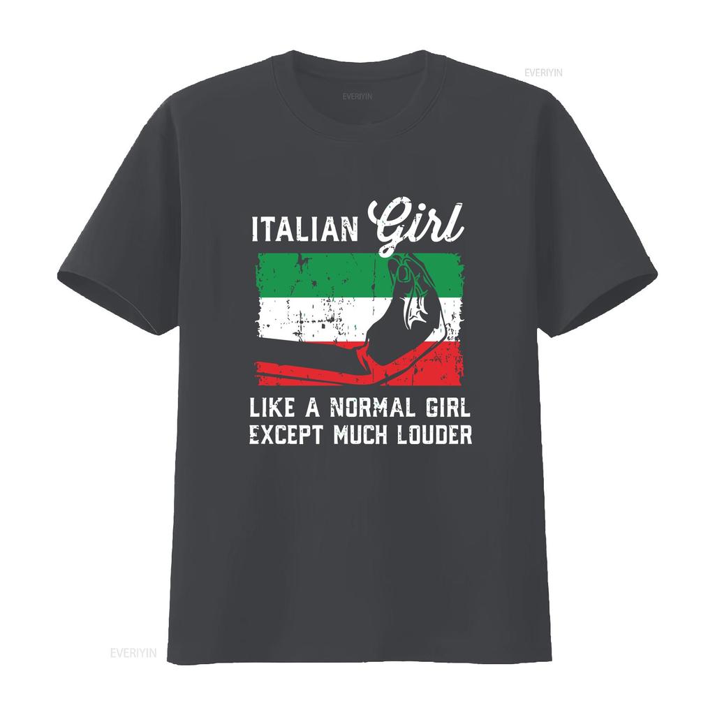 Italian Girl T Shirt Loud Italy Flag ArT vintage Washed graphic Stylish Unisex designer clothes Casual Top For Everyday Wear