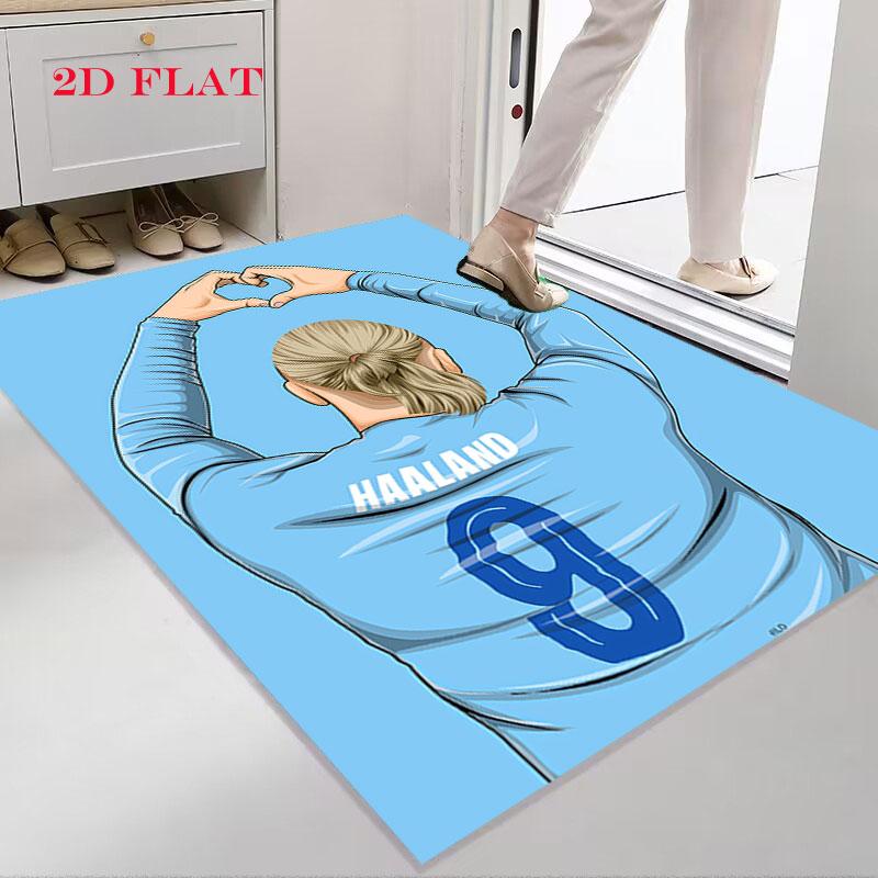 Erling Haaland Force Poster Carpet Rug for Living Room Bedroom Home Sofa Decoration,Kids play Nonslip Floor Mat