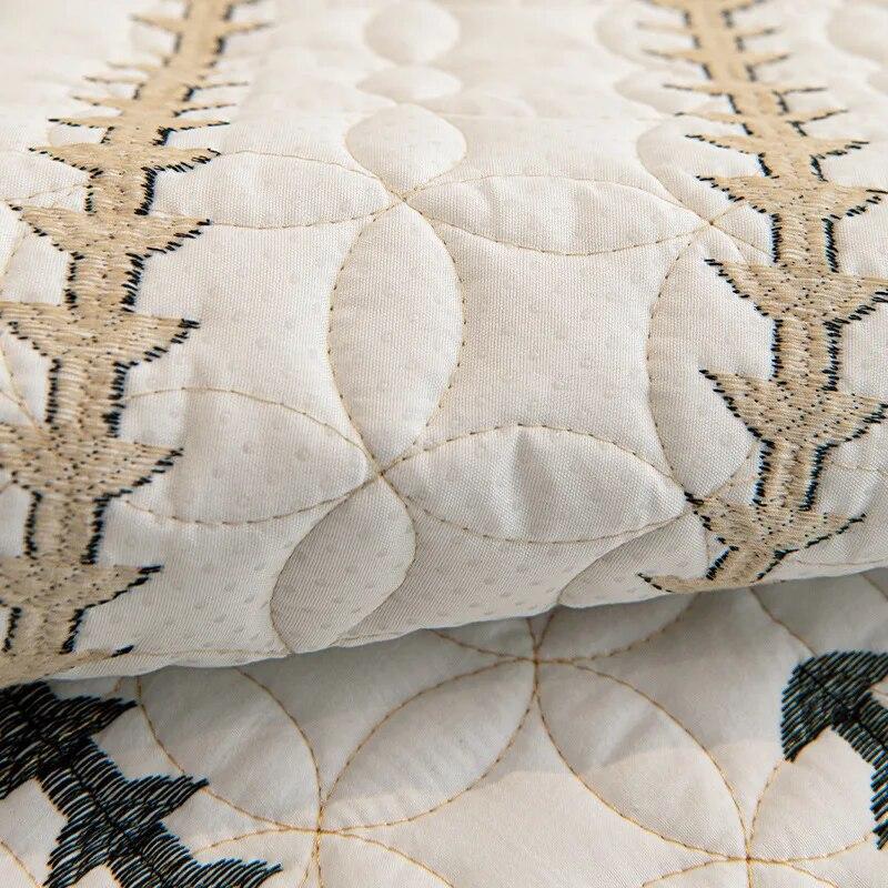 Washed Cotton Embroidered Stripe Sofa Mat Living Room Universal Sofa Slipcover Non-Slip Solid Color Couch Cushion Backrest Towel