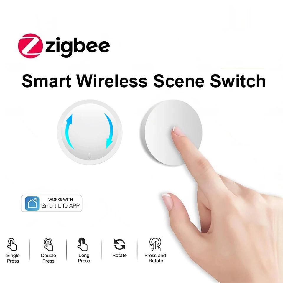 ZigBee Smart Drehschalter DIY Drahtloser Szenen-Taster Drehbarer Dimmerschalter Hausgeräte-Automatisierung Verknüpfung Fernbedienung