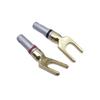 Gold-Plated Speaker Wire Connectors: Y-Type & U-Type Banana Plugs, No Logo