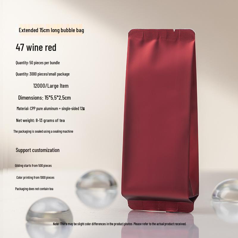 8g Extra Thick Aluminum Foil Tea Bag for Yancha, Phoenix Dancong, Black Tea & Rougui