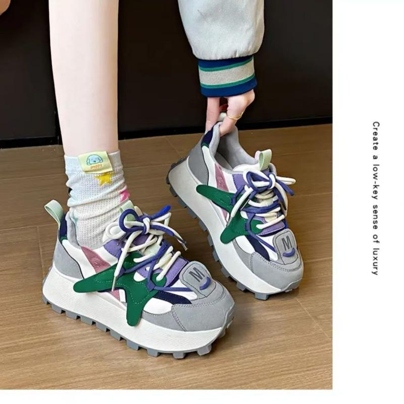Thick Soled Casual Board Shoes for Women, Versatile Star Shoes, Student Flat Sports Shoes