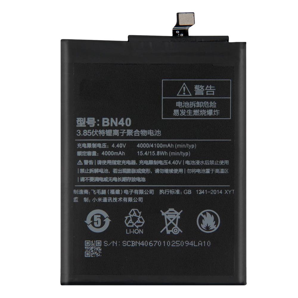 Original High Quality BN40 Battery For Xiaomi Redmi 4 Pro Prime 3G RAM 32G ROM 4000mAh