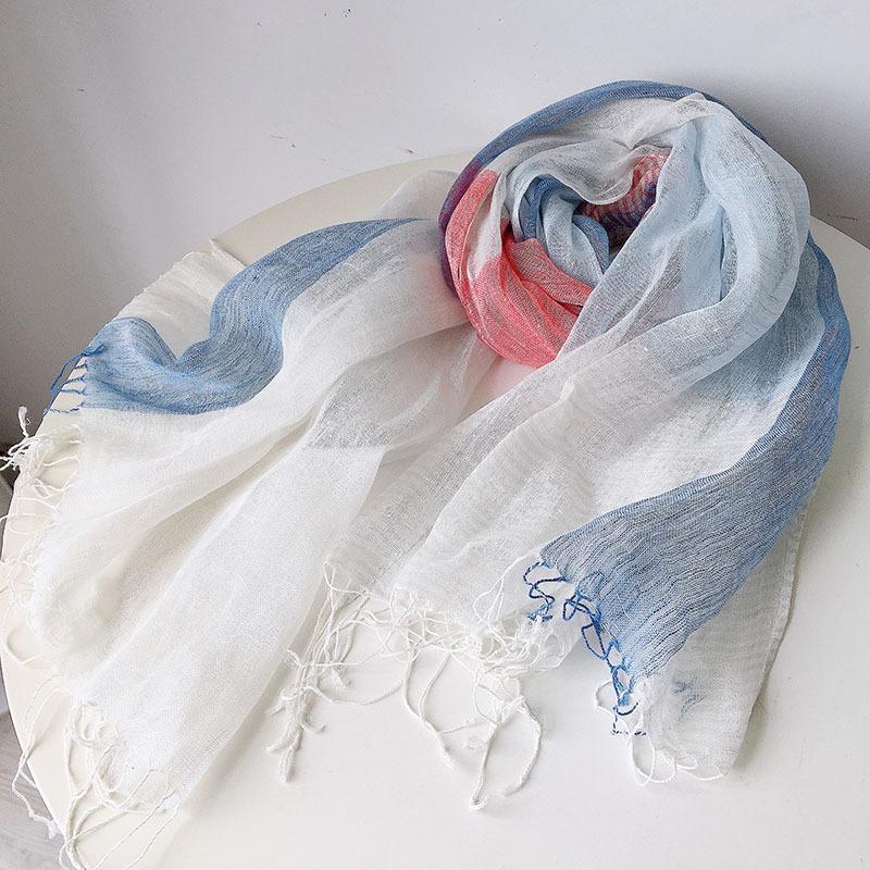 

100% Linen Hit Color Plaid Women Winter Scarf High Quality Hijab Fashion Foulard Shawls Scarves 65x190cm 65x190cm