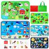 Lavagna Occupata Animale Montessori (Fattoria/Spazio/Insetti/Oceano/Artico) – Giocattolo Sensoriale in Flanella per Bambini, Regalo di Compleanno Ideale