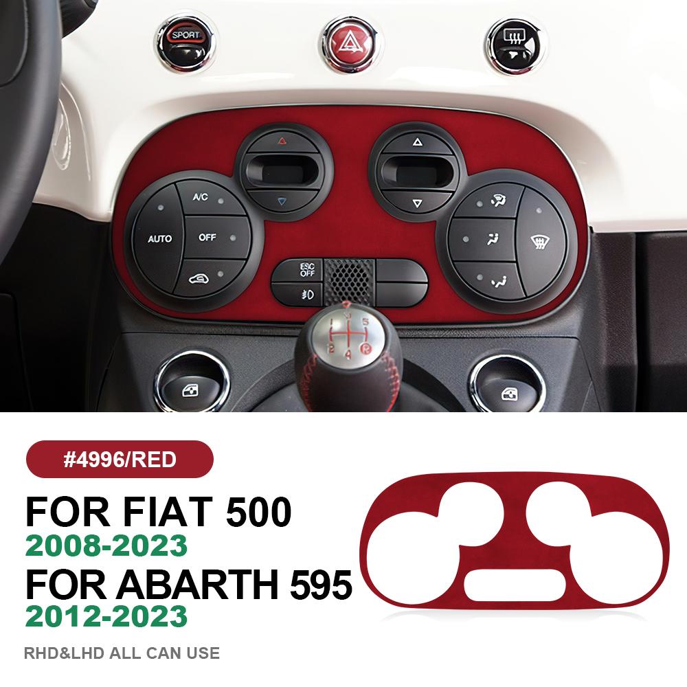 for Fiat 500 Abarth 595 2012 2013 2014 2015- Made of Alcantara Suede Sticker Central Ac Panel Trim Car Interior Accessories