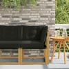 Outdoor Corner Sofa Solid Acacia Wood Frame and Textilene Fabric White
