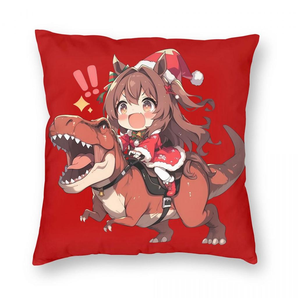 Gold Ship Christmas Pillowcase Double-sided Printing Cushion Cover Decorative Uma Musume Anime Throw Pillow Case Cover
