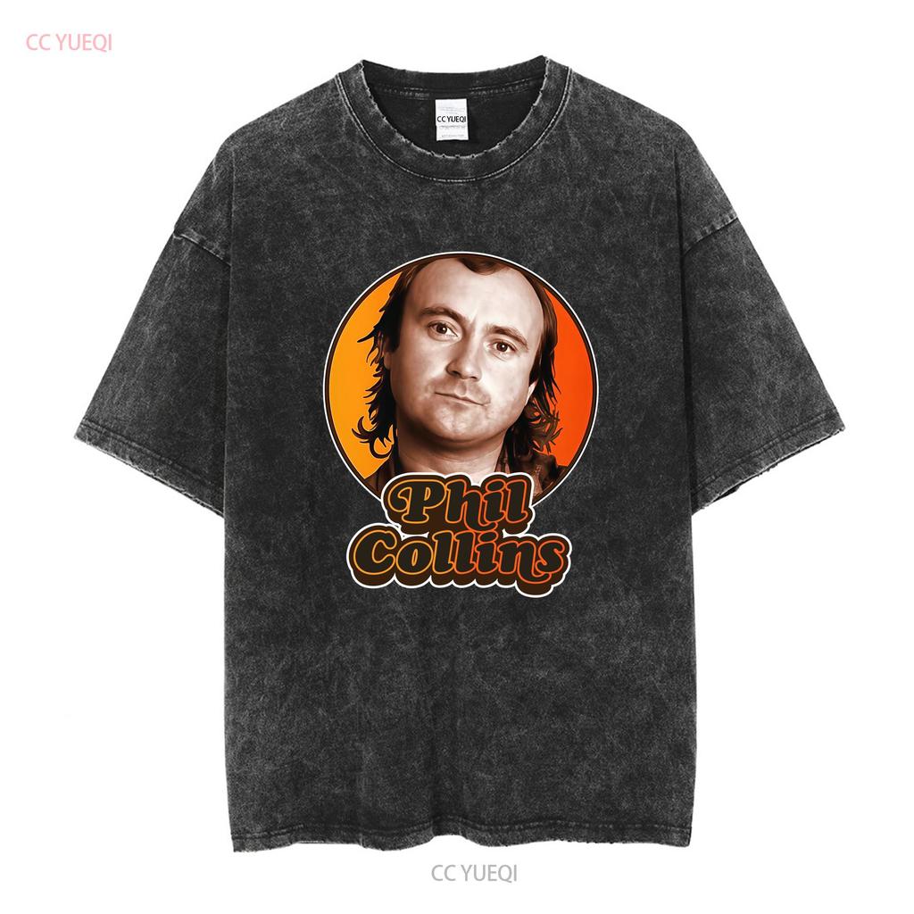 Maglietta Phil Collins Uomo Estate Classica Cotone vintage Lavata Comoda Top Per Uso Quotidiano Morbido Leggermente Elastico
