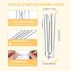10pcs 4 Prongs Curtain Pleat Hooks Stainless Steel DIY Curtain Decorative Accessorie Rust-Resistant Bathroom Pinch Pleat Clips