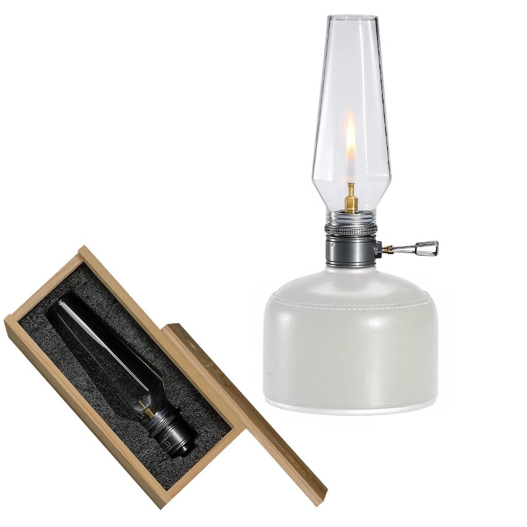 CAMPING MOON Gas Candle Lantern with Wooden Lantern Case, T-1