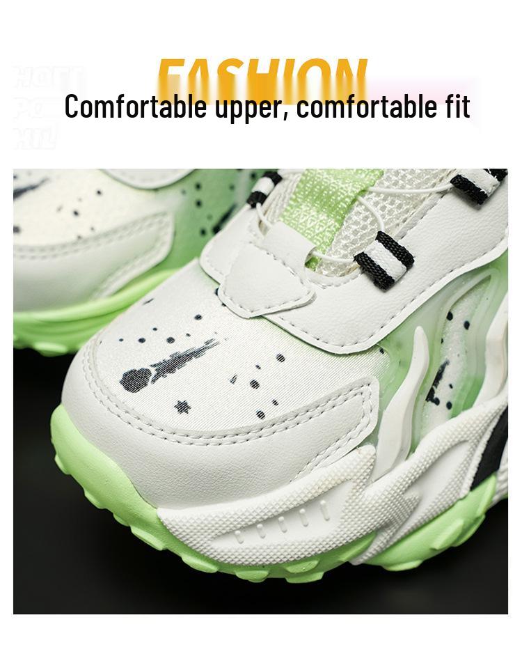 Kids' Basketball & Running Shoes with Rotating Button & Sports Watch