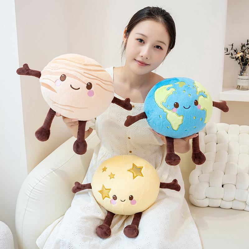 Adorable Planet Plush Toys: Moon, Earth, Saturn, Mars - Perfect for Kids' Birthdays or New Year Gifts