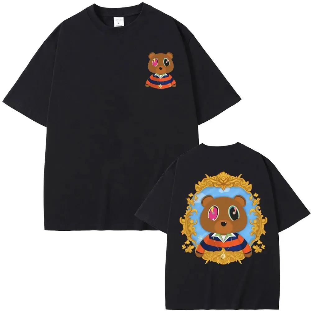 Nejznámější tričko Kanye West Campus pro unisex a ženy Bavlna s potiskem pro ženy Sportovní rukáv pro letní oversized topy