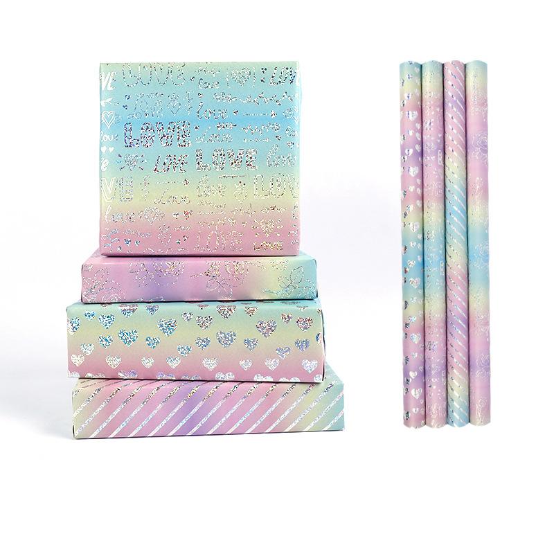 Gift Wrapping Paper Roll Holographic Holographic Glitter Wrapping Paper Craft Paper Luxurious For Valentine'S Day Scrapbooking