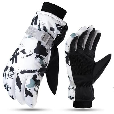 Zimní lyžařské rukavice Unisex Protiskluzové Vodotěsné Silné Větruodolné Rukavice Motocyklové Cyklistické Fleece Teplý sníh Sportovní rukavice