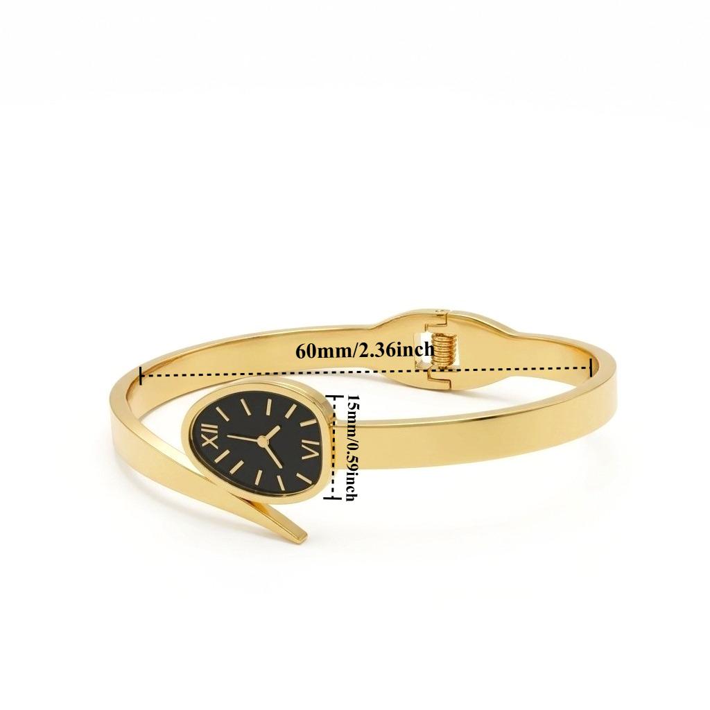 Original French minimalist oval bracelet watch Roman dial luxurious retro gift style women s fashionable daily jewelry bracelet золотистый