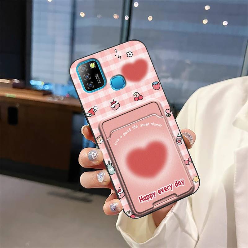 TPU protective Phone Case For infinix X657/Smart5/HOT10 lite Anti-dust Back Cover Cartoon Full wrap Card sleeve Silicone