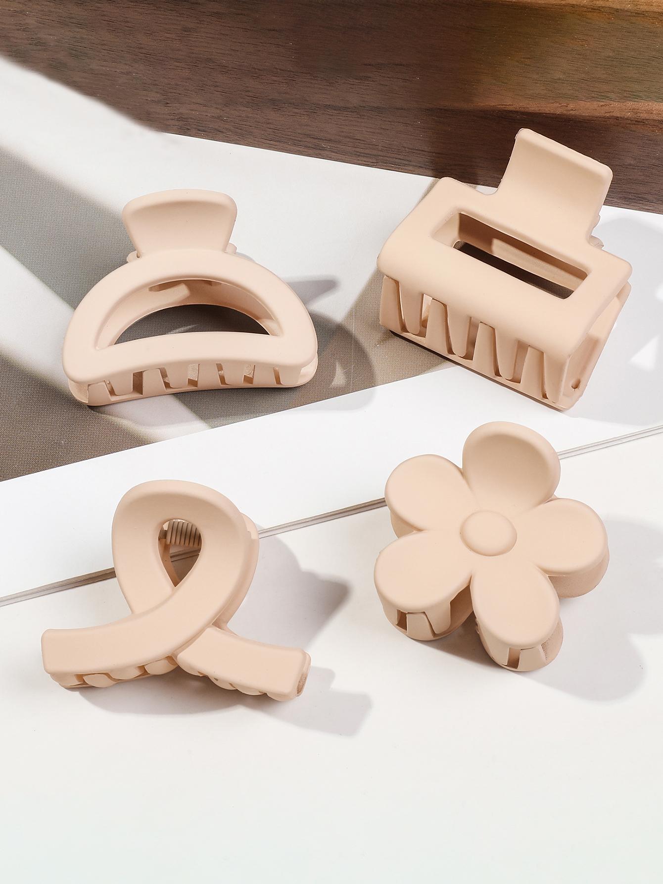 

5 шт. Маленькие матовые заколки-крабы для волос в виде цветка с нескользящим покрытием, квадратные аксессуары для укладки для женщин и девушек, полукруглые заколки для тонких волос