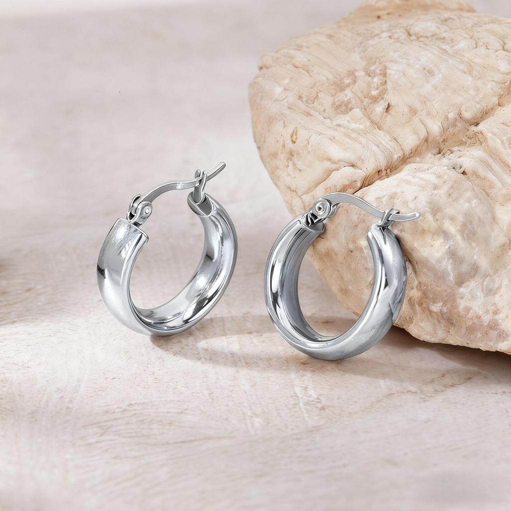 Titanium Steel Light Luxury Colorfast Hoop Earrings with High-End Feel
