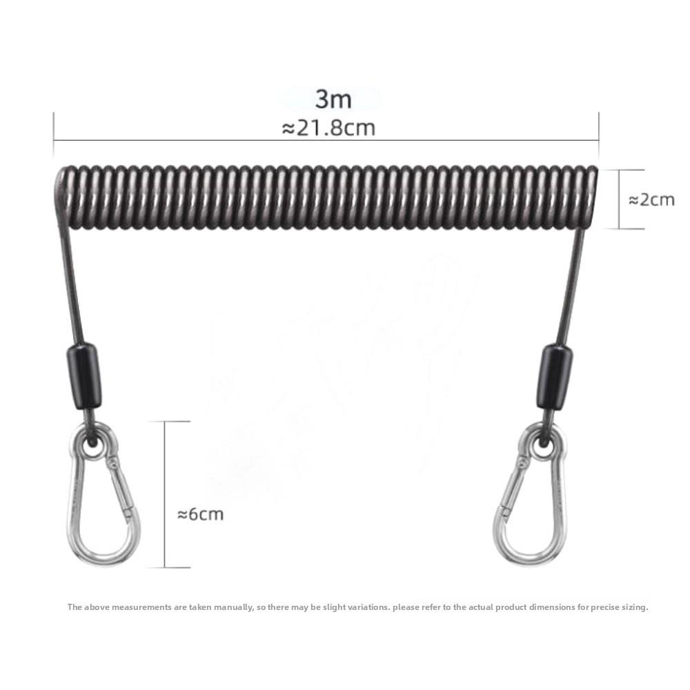 Weighing 50KG Anti-slip Rope with Metal Carabiner Anti Falling Steel Wire Fishing Lanyards